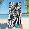 Zebra Kunstdruck Strandtuch Einseitiger 2D-Druck Weiche Saugfähige Mikrofaser für Pool Strand Bad Wildes Flair Großartig für den Sommer