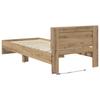 LED Bed Frame with Oak Artisan Finish 80 x 200 cm