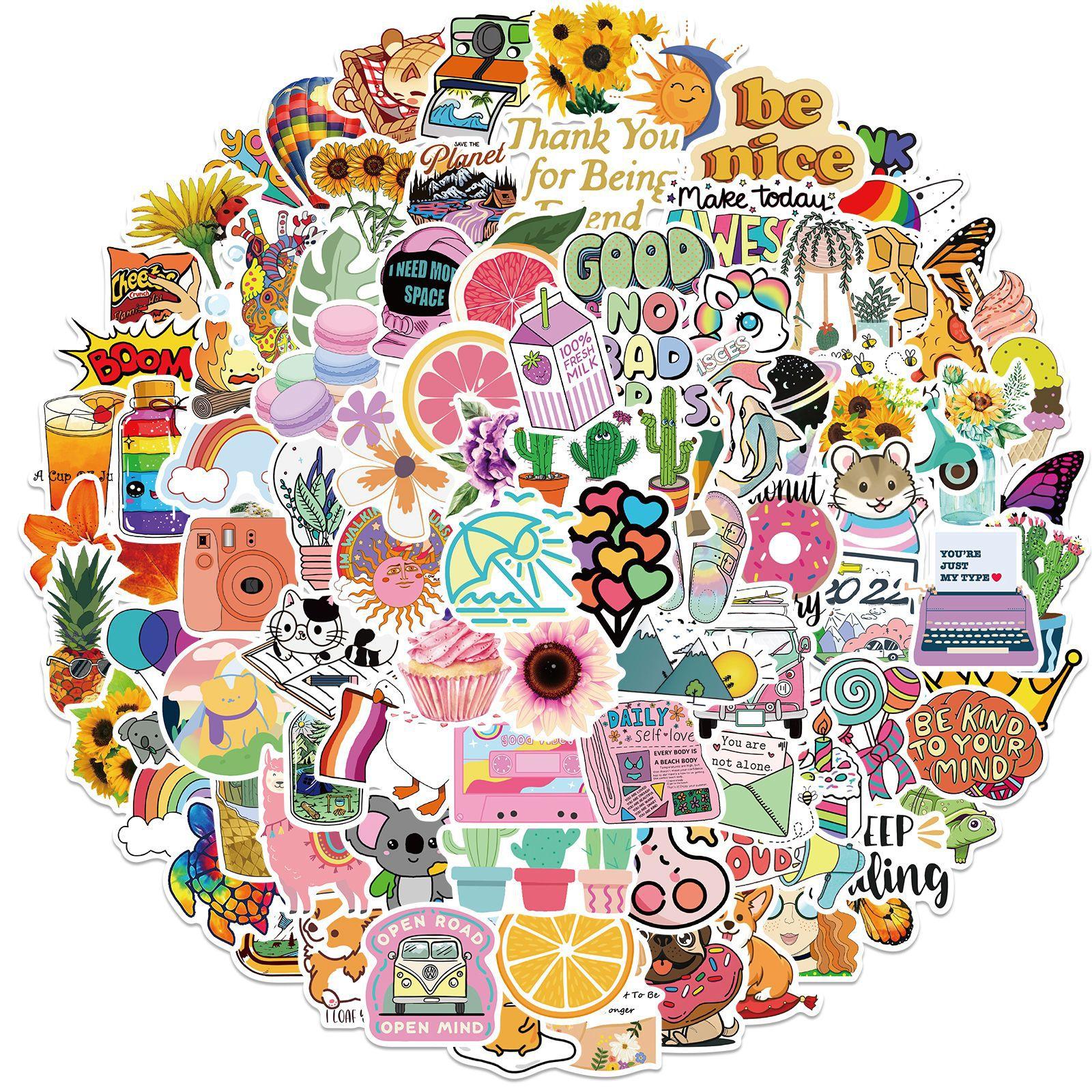 

100 Cartoon Life Graffiti Stickers Personalized Decoration Motorcycle Suitcase Waterproof Stickers