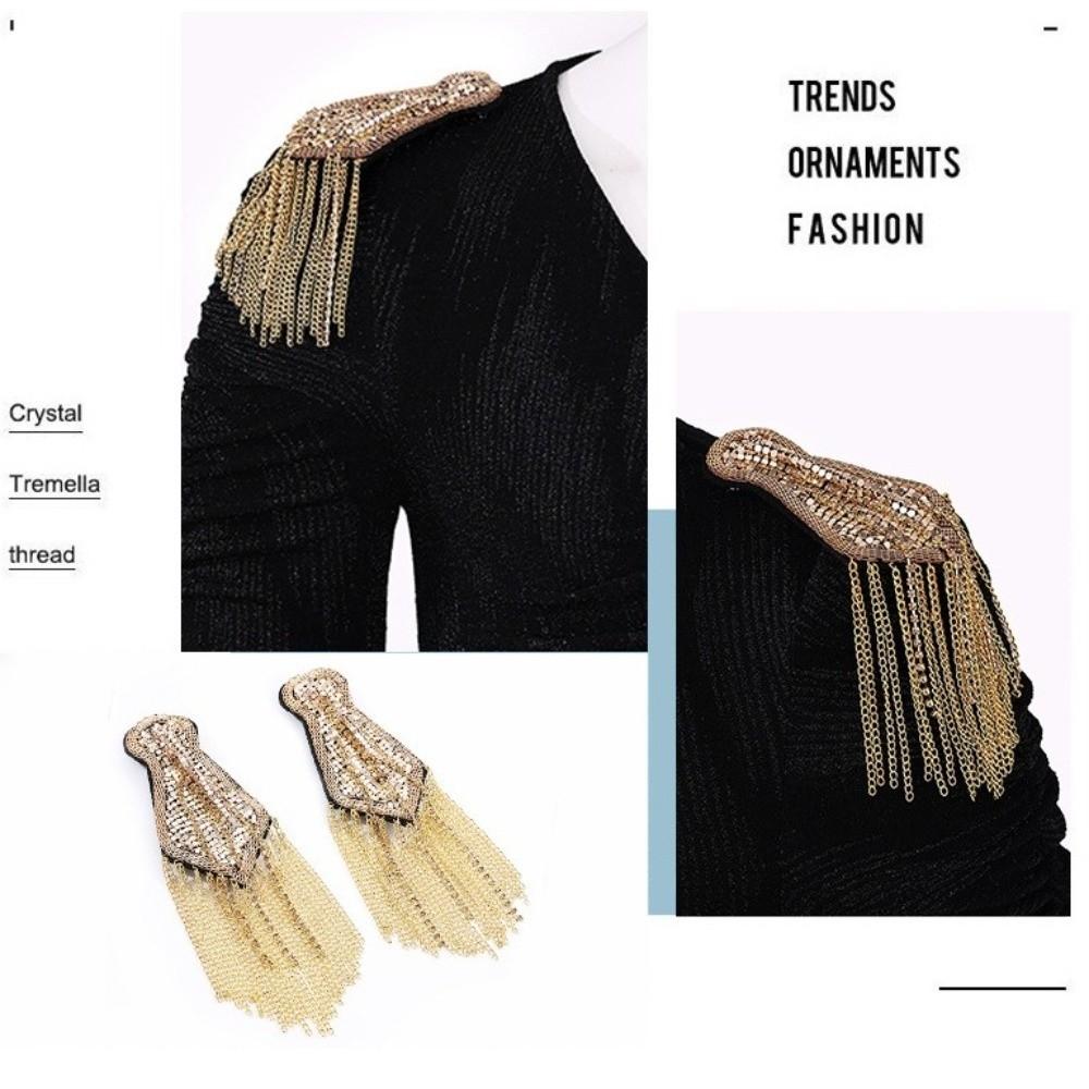 Epaulet Tassel Chain Shoulder Board Punk Epaulette Exquisite Star Shoulder Flash Girl