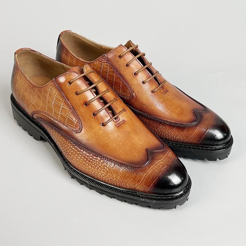 

Fashion Luxury Men Genuine Leather Casual Sneakers Comfortable Lace Up Business Wedding Oxford Daily Social Shoes Blue Male Footwear 6 коричневый