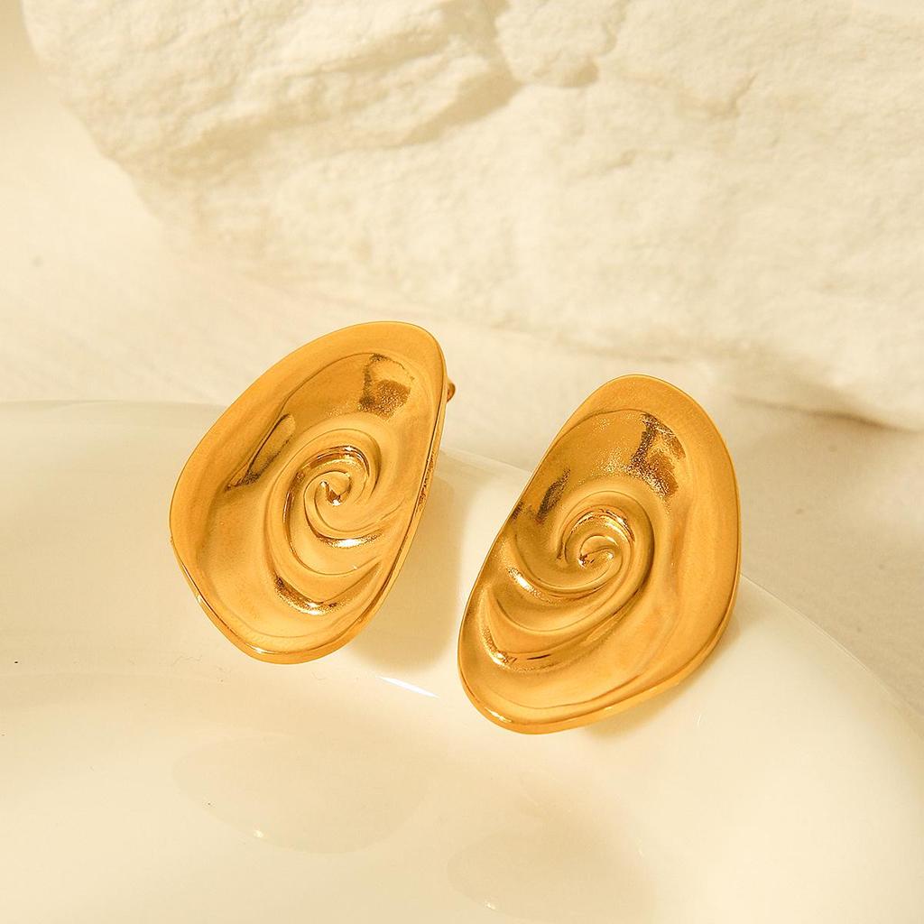 18k Gold Stainless Steel Conch Earrings for Women - Niche High-End Design