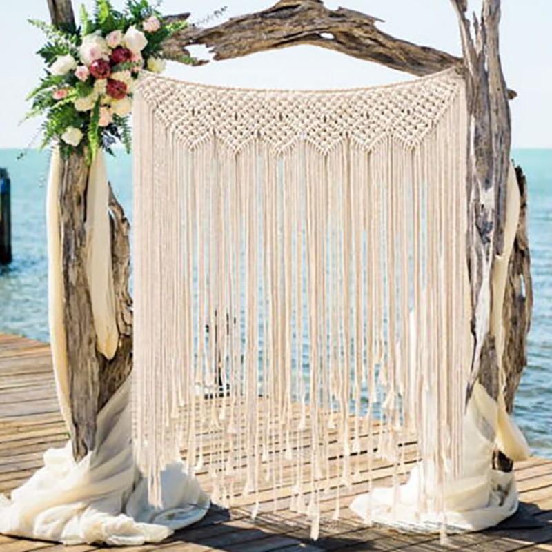 Household Weeding Decoratrion Concise Solid Color Handmade Roome Decor Wall Hanging Tapestries