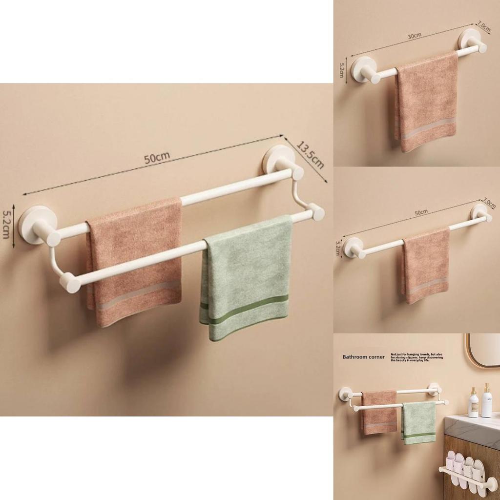 Modern Stainless Steel Double Towel Bar With Load Capacity For Bathroom Storage