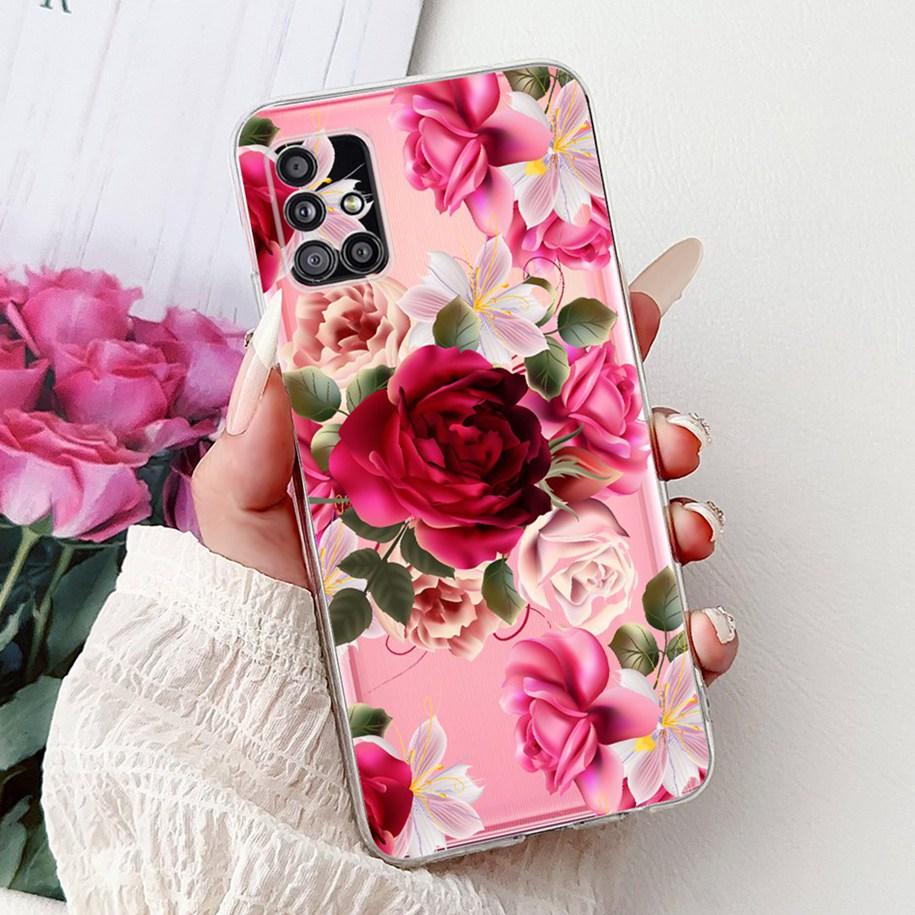 Case For Samsung Galaxy A31 A51 A71 Cover Fashion Butterfly Flower Soft Silicone Back Cover For Samsung A51 5G SM-A516B TPU Capa