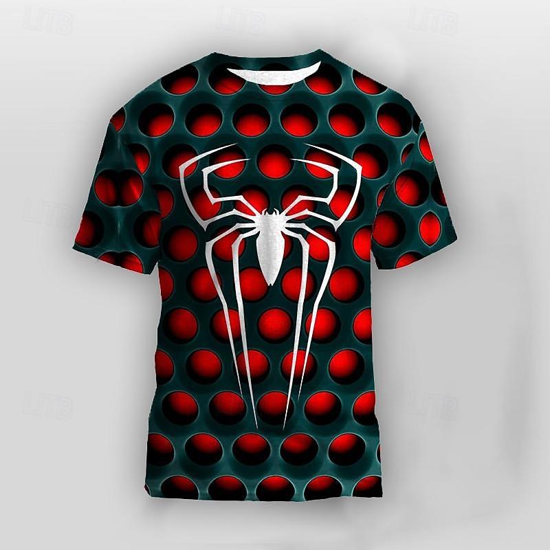 Boys Animal Spider T shirt Short Sleeve Summer Spring Active Sports Fashion Kids Outdoor Daily 110
