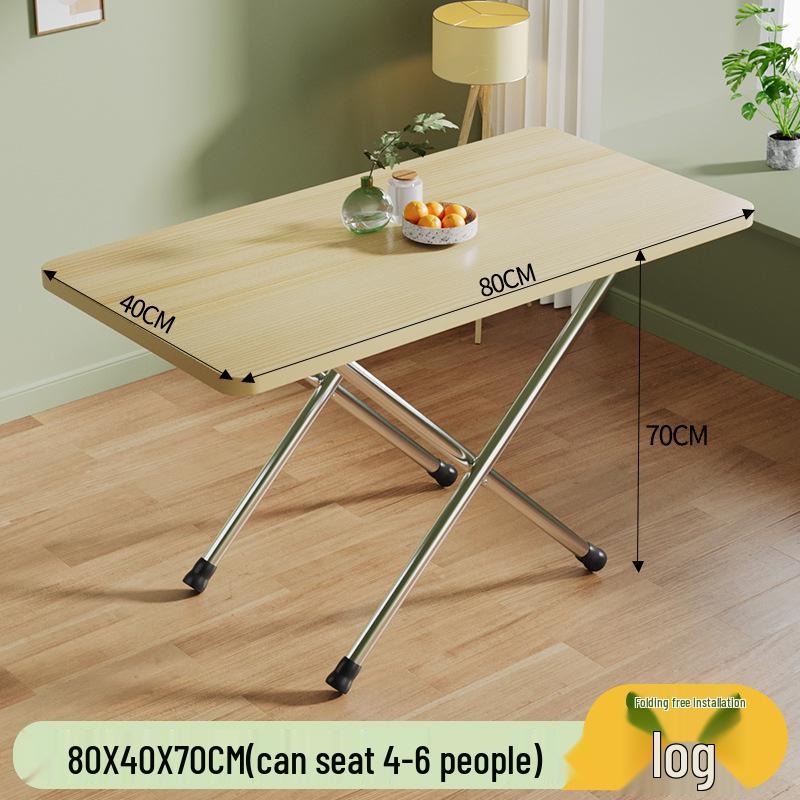 Foldable Rectangular Dining Table for Small Apartments or Rental Rooms
