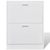 VidaXL Wooden Shoe Cabinet with 2 Compartments White