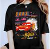 Autos Lightning McQueen Palme Sonnenuntergang Land Familien-Partner-Shirt