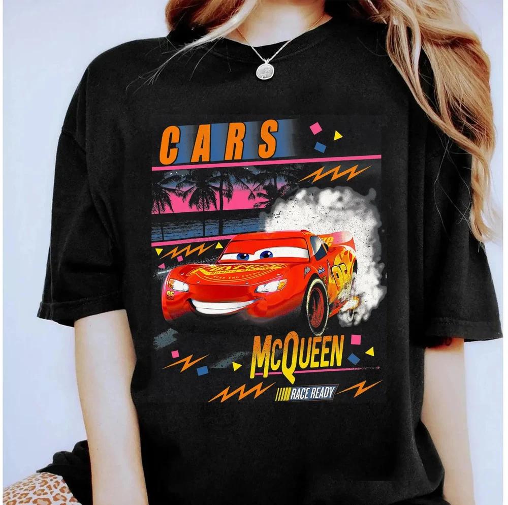 Autos Lightning McQueen Palme Sonnenuntergang Land Familien-Partner-Shirt