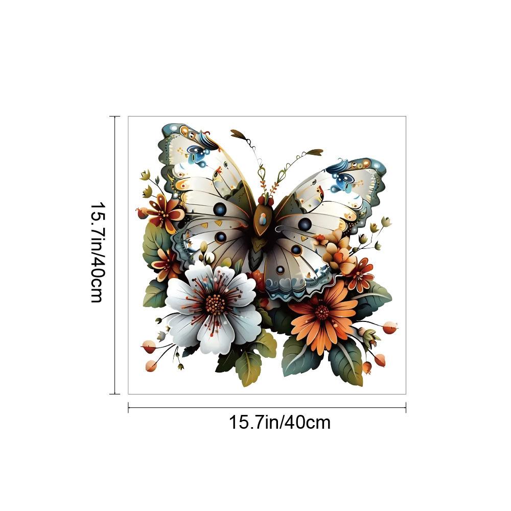 

Self-adhesive Butterfly Flower Wall Stickers for Living Room Bedroom Home Decor 40x40cm разноцветный