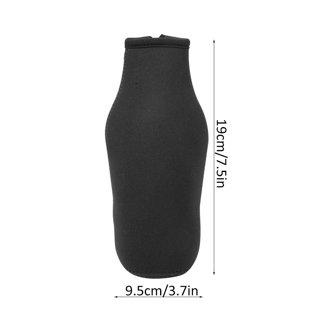 Módní jednobarevný návlek na pivní láhev se zipem, držák na nápojové láhve/plechovky(Černá)