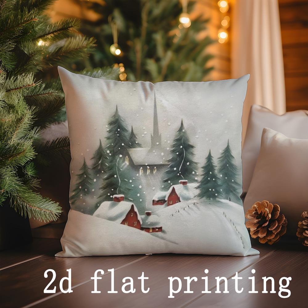 Home Decor Christmas-Themed Cushion Covers with Fun Prints Pattern Cushion Cover Suitable for Sofa Bedroom Car Pillow Cover