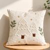 Santa Claus Christmas Pillow Cover Cartoon Print Throw Pillow Case New Holiday Pillow Cover  Sofa