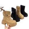 Leather thick-soled heightening boots women's 2025 autumn new versatile and thin short boots British wind locomotive Martin boots