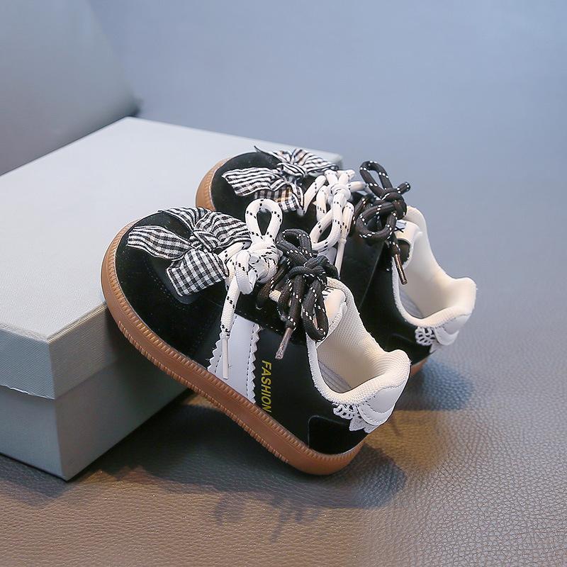 Girls' casual and comfortable breathable German training shoes 2025 spring and autumn new bow foreign style Korean version sports shoes