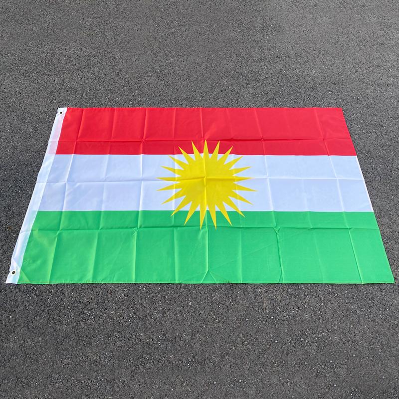 aerxemrbrae 90*150cm Kurdish flag Kurdistan Hanging Polyester Kurdish Flag and Bannes Home Decoration