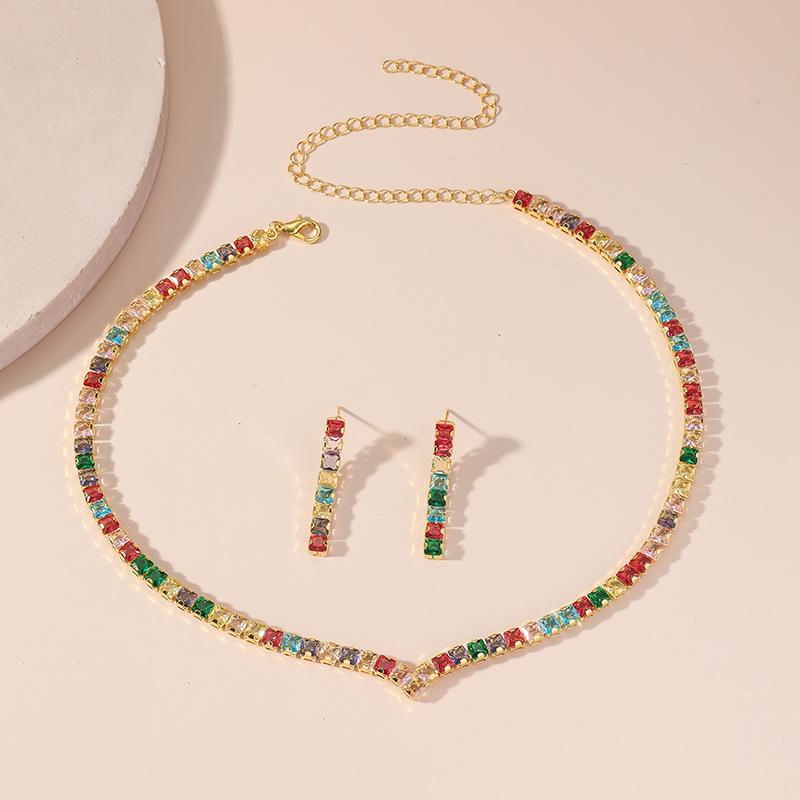 Elegant Zircon Necklace & Earrings Set - Perfect for Weddings & Special Occasions