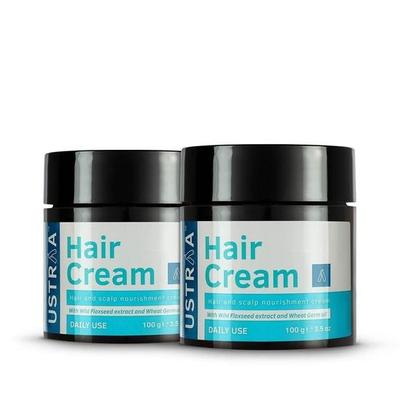 Haarcreme für Männer – 2 x 100 g – Für die tägliche Anwendung mit leichtem Halt – Style & Pflege | Weizenkeimöl | Extrakte aus wilden Leinsamen
