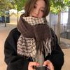 Maillard coffee scarf high-end plaid scarf shawl dual-purpose winter warm versatile scarf
