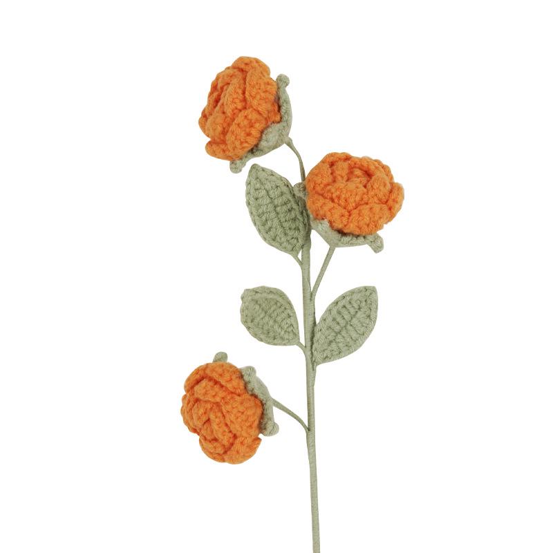 Hand-Knitted Multi-Headed Wool Rose - Qixi Festival Creative Gift Simulation for Birthdays