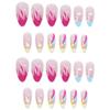 French Mid-length Almond Armor Star Flame Manicure European and American Fake Nail Wear Nails