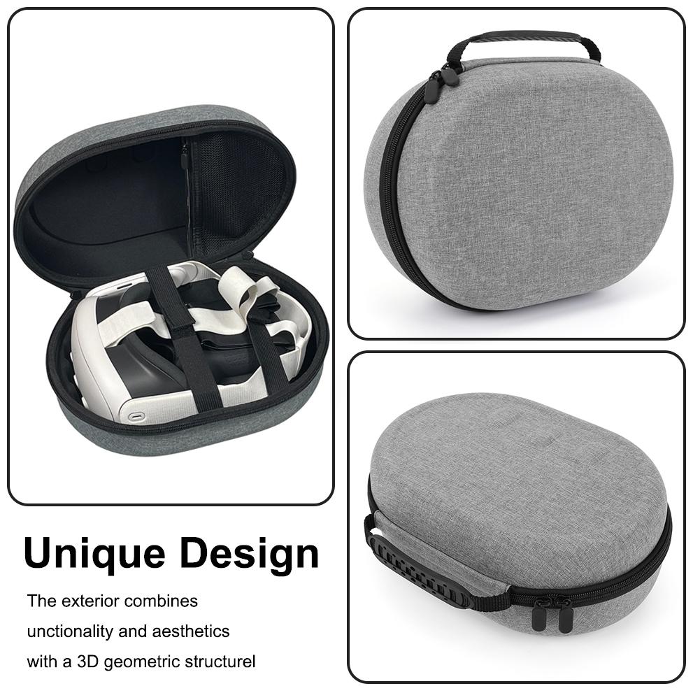 Portable Protective Case for Meta Quest 3 VR Headset Touch Controllers EVA Hard Shell Shockproof Organized Storage Bag
