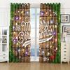 European Style Santa Claus Snowman Christmas Curtains for Living Room Bedroom Aesthetic Decoration Snowflake Window Drapes