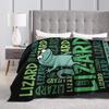 La Lucertola Lucertola Ah Vado a Letto coperta Pile Hoppers Tom Lucertola Coperta Super Calda per Biancheria da Letto Divano Copriletto