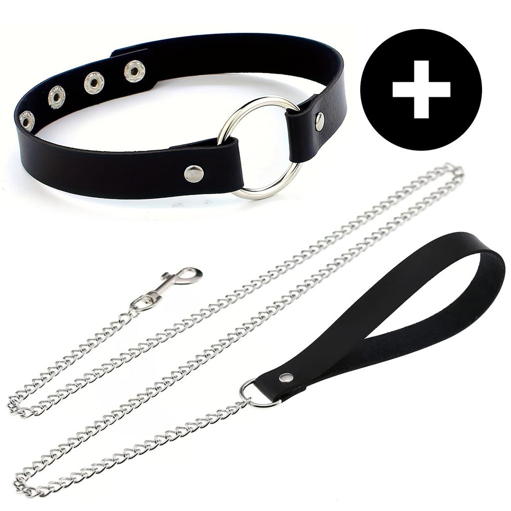 Gothic Punk Pu Leather Choker With O-Ring - Adjustable Collar Necklace For Women, Perfect For Halloween & Everyday Wear
