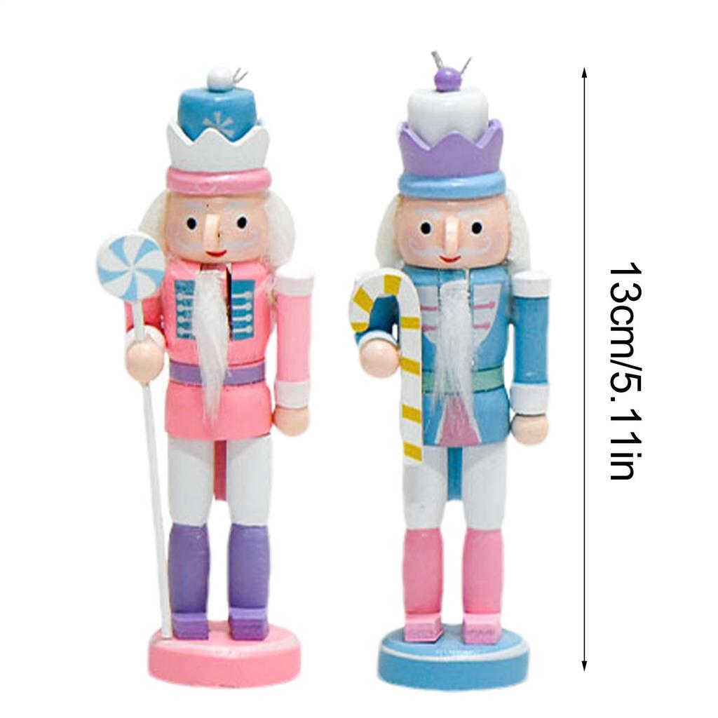 Christmas Nutcracker Figurines 5 Pieces Holiday Doll Decor Wooden Christmas Nutcracker For Home Bookshelf Entrance Hall