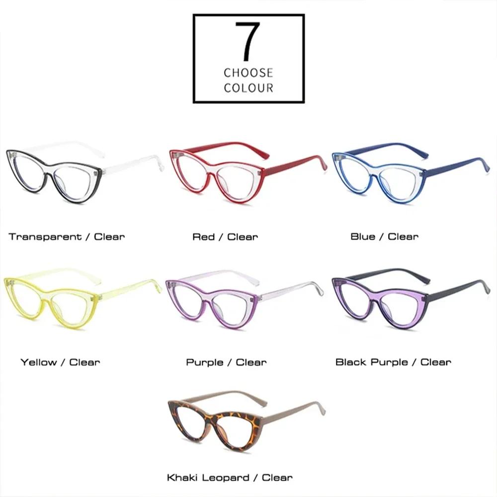 New Blue Light Glasses Women Cat Eye Eyeglasses Frames Computer Glasses Clear Spectacles Small Oval Clear Frames Ladies