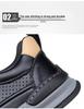 Men's Genuine Leather Crooked Head White Sneakers - Spring, Versatile, Thick Sole, Breathable, Hollow Casual Board Shoes