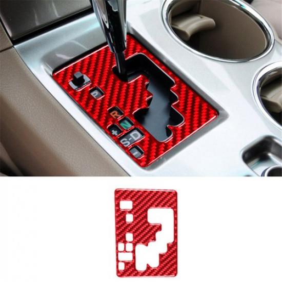 Red Carbon Fiber Interior Gear Shift Cover Trim For Toyota Highlander 2008-2013