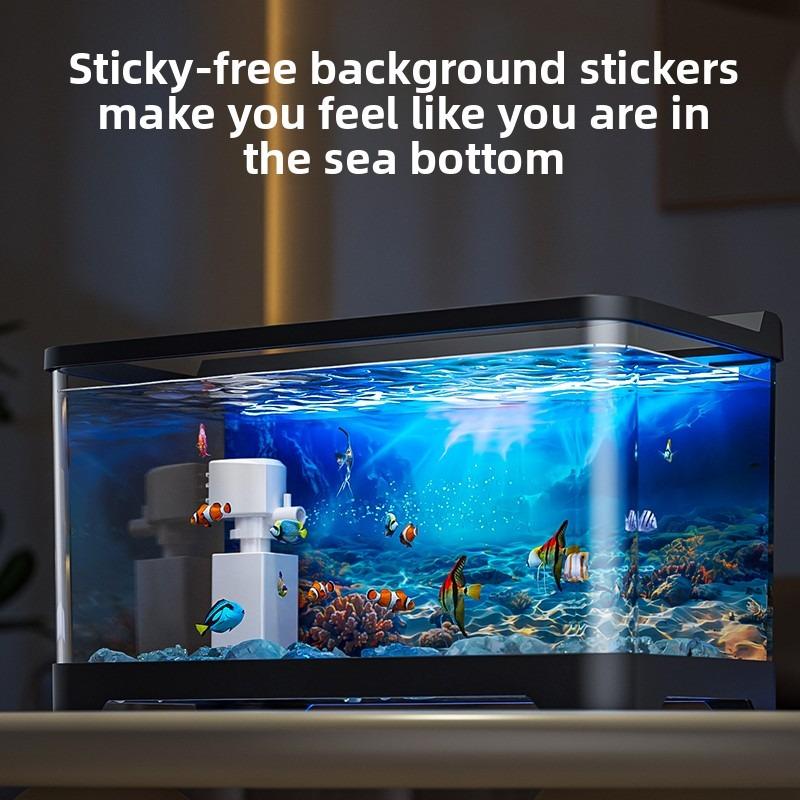 New Small Desktop Aquarium Eco Background Sticker Fish Tank for Living Room All-in-One Goldfish Bowl Compact Decor Home Aquarium