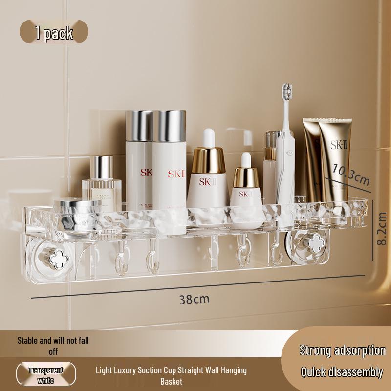 Corrugated Suction Cup Bathroom Triangle Shelf - Punch-Free Wall-Mounted Storage Rack