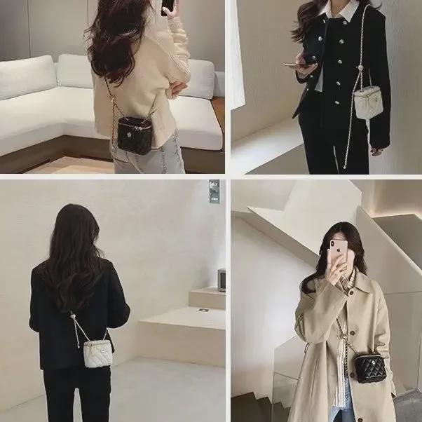 Camellia Diamond Chain Mini Bucket Bag - Secret Garden Style