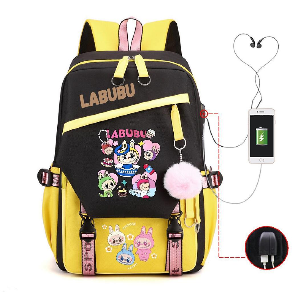 Cute Children's Schoolbag Contrasting Color Neutral Casual Backpack Cartoon Printing Primary and Secondary School Students