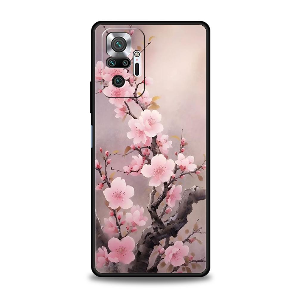 Cherry Blossoms Phone Case Cover for Redmi 13C 10C Note 13 12 10 11 Pro Plus 7 8T K40 K50 Gaming Pro Plus 5G Soft Shell Capa Bag