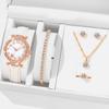 with Leather Strap Watch Bracelet Set Heart Shape Quartz Wristwatch New Watch Jewelry Set  Woman