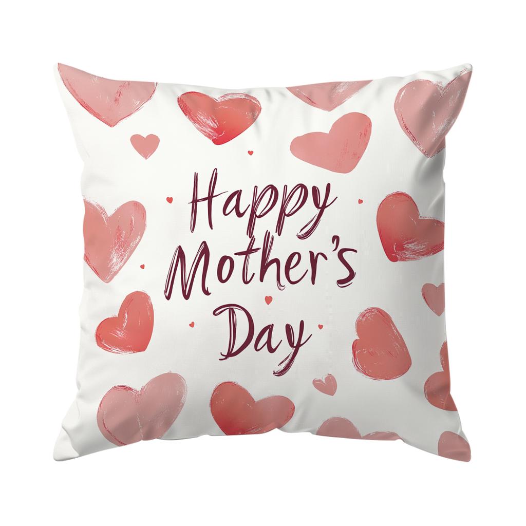 Home Decor I Love Mom Heart-themed Cushion Covers Pattern Cushion Cover Suitable for Sofa Bedroom Car Pillow Cover