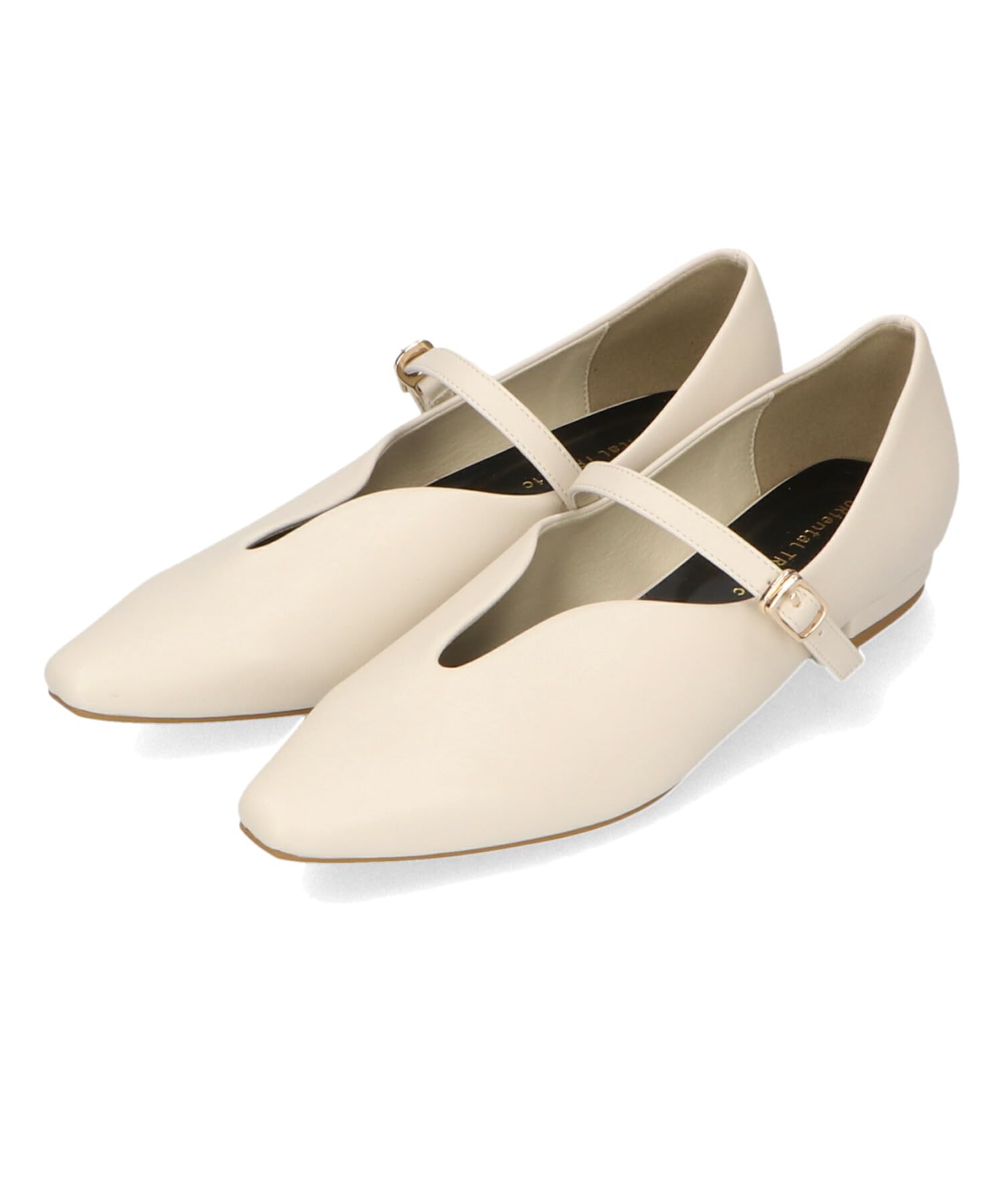 

pointed flat hard to slip all year office cm [Oriental Traffic] Pumps, toe, V-cut, strap, heel, off, round, casual, commuting, occasions, women s,