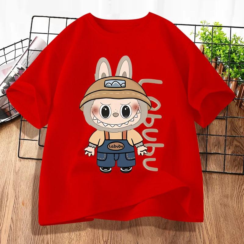 Labubu children's short sleeved T-shirt is soft and comfortable