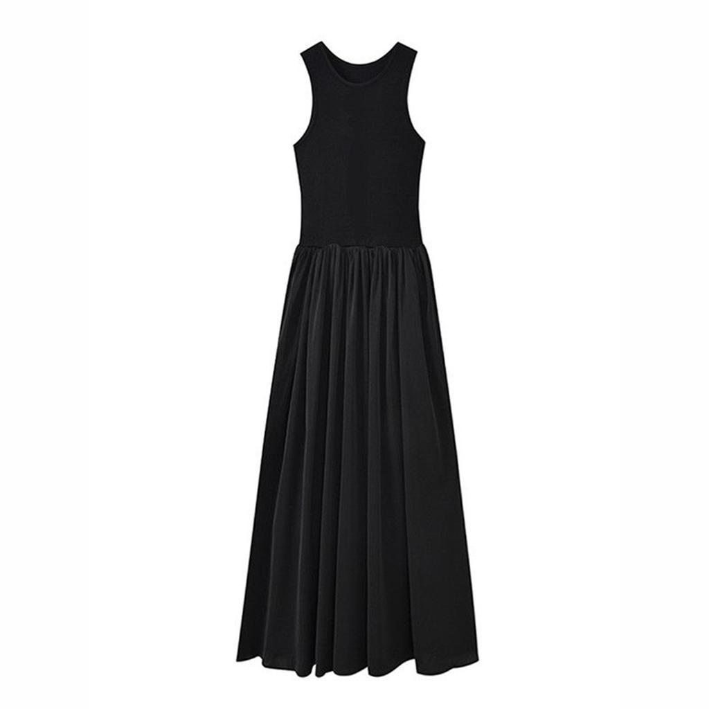 Black Hepburn Style Dress, New Women's Spring Summer French Sleeveless Vest, High-end Suspender Long Dress