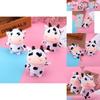 Cute Cartoon Black And White Cow Plush Keychain Soft Short Plush Toy