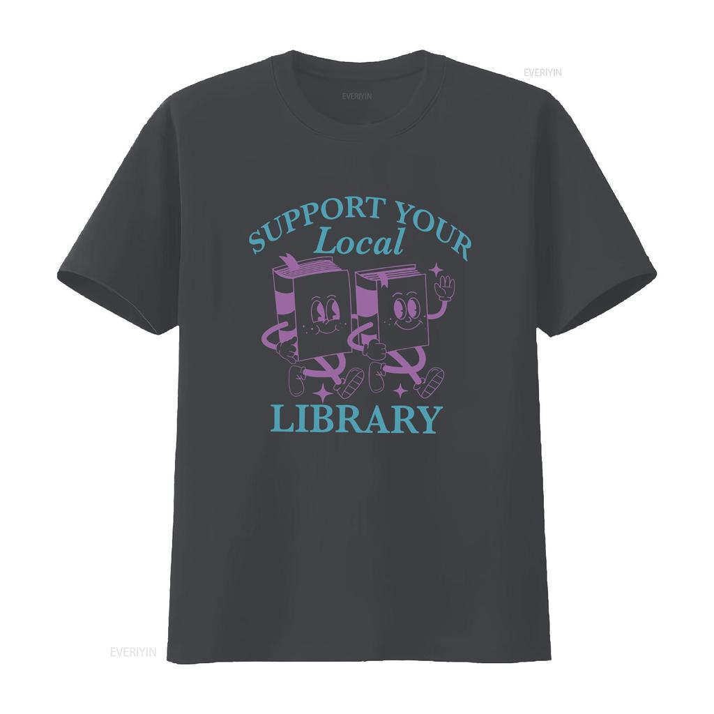 Unterstütze deine lokale Bibliothek T-Shirt Verteidige öffentliche Bibliotheken Lies verbotene Bücher Bibliothekar Schule Queer Professor Liberal Vintage