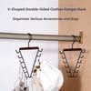 360° Rotating Metal V-Shape Hook 12 Hooks Hat Tie Scarf Rack Laundry Hanger Closet Storage