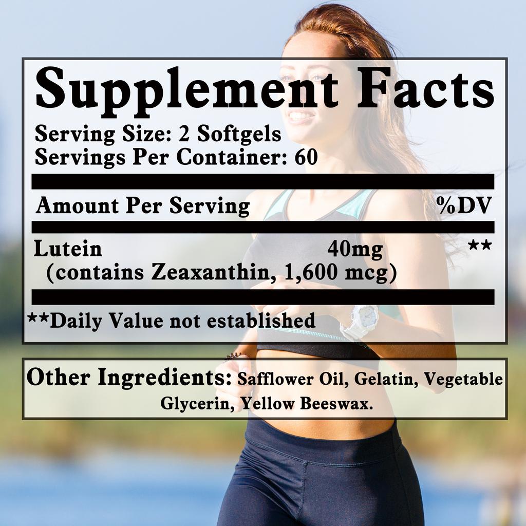 Hochwertiger Lutein- und Zeaxanthin-Extrakt, lindert Augenermüdung, schützt die Augen, hilft bei der Filterung von Blaulicht und enthält natürliches Carotin.