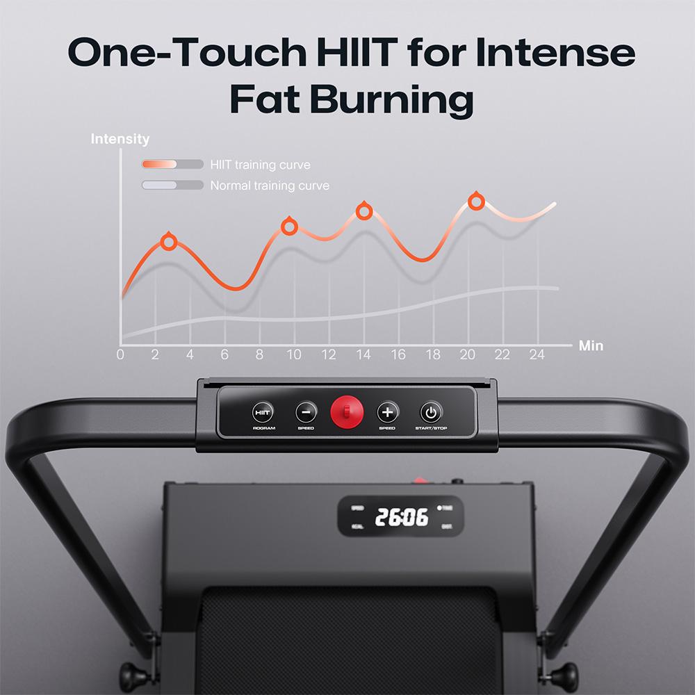 SYSURO S1L MIX Walking Pad Treadmill, 2.5HP Motor, 0.6-6.2MPH Speed, HIIT Mode, 9% Incline, 5-Layer Running Belt, <45dB Quiet, Foldable