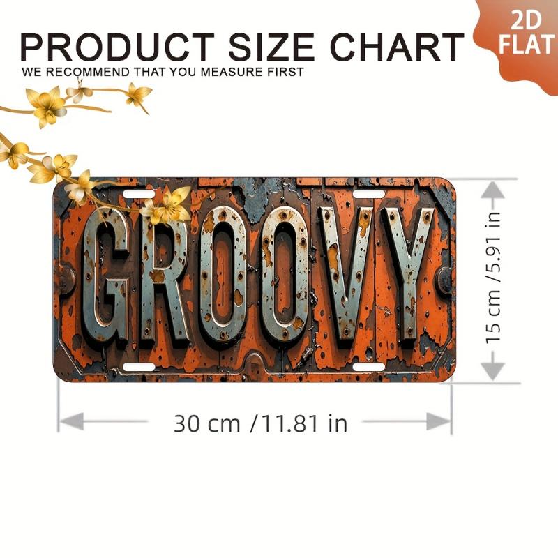 2D Flat, 1pc Retro Metal Aluminum Wall Sign 6x12 Inch - Vintage Rustic Decor with Metallic Finish